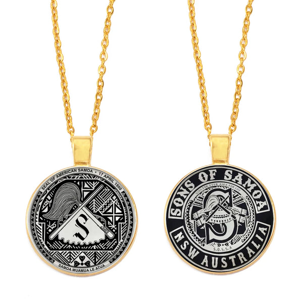 Anniyo American Samoa Pendant Necklaces With Glass Eastern Samoa Jewelry #D0106