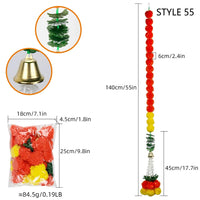 140-160cm Marigold Garland Flower Artificial Festival Wreath Ornament Fake Plant Indian Style Home Party Decor
