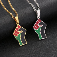 2024 new fashion stainless steel African fist symbol necklace for men and women geometric national style collarbone chain annive