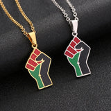 2024 new fashion stainless steel African fist symbol necklace for men and women geometric national style collarbone chain annive