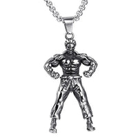 FIREBROS 2025 New Stainless Steel Vintage Gym Fitness Dumbbel Pendant Necklace Men Women Hiphop Rock Jewelry Gift Dropshipping