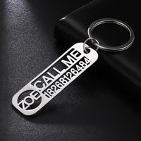 My Shape Custom Name Phone Number Keychain for Car Anti-lost Keyrings Personalized Name Keyholder Stainless Steel Jewelry Gifts