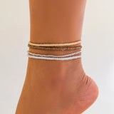 Boho Anklet Foot Chain Ankle Summer Bracelet Hollow Blue Stone Charm Sandals Barefoot Beach Foot Bridal Jewelry Wholesale A007