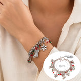 5pcs/set Cute Christmas Series Snowflake Tree Pendant Crystal Bracelet Women CCB Beads Adjustable Thread Rope Bracelet