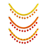 1Pc Indian Style Marigold Flower Garland With Flowers For Day Of The Dead Diwali Home DIY Craft Party Halloween Party Decor
