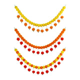 1Pc Indian Style Marigold Flower Garland With Flowers For Day Of The Dead Diwali Home DIY Craft Party Halloween Party Decor