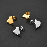Venezuela,Afghanistan,Lebanon Cedar,Madagascar,India Punjab,Trinidad and Tobago Stud Earrings Stainless Steel Jewelry #505621