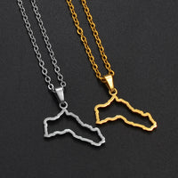 Anniyo Kurdistan Pendant Chain Necklaces for Women Men Stainless Steel Jewelry @319101
