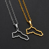 Anniyo Kurdistan Pendant Chain Necklaces for Women Men Stainless Steel Jewelry @319101