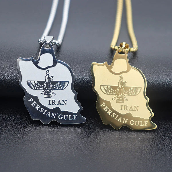 Fashionable stainless steel Mazda Map pendant necklace, versatile and personalized collarbone chain for both men and women