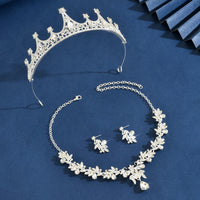 Ladies' fashionable, simple, light luxury style, crown necklace, earrings, jewelry set, wedding party, holiday gift