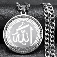 Catholic Saint Benedict Pendant Necklace for Women Men Stainless Steel Gold Color Rhinestone Religion Male Chain Jewelry