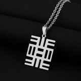 2024 New fashion stainless steel African ancient cultural symbol necklace for women and men couples ethnic style accessories col