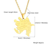 2024 new fashion stainless just Azerbaijan map with city pendant necklace temperament everything collarbone chain birthday anniv