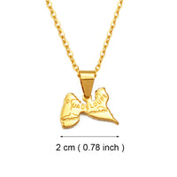 Anniyo Guadeloupe Map Pendant Necklaces for Women Girls Gold Color Jewelry France Guadeloupe Maps #200910