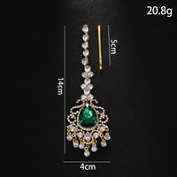 New full of diamonds Indian traditional headgear European and American exotic performances Rhinestone eyebrow pendant hair chain