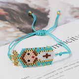 ZHONGVI Cute Religious Saint Design Bracelets for Womne Lady Colorful Miyuki Bead Europe and America Vacation Friendship Jewelry