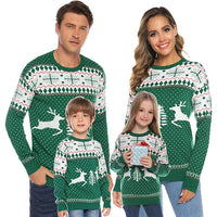 2025 New Christmas Matching Sweaters for Women Men Couples Knitwear Jacquard Elk Print Jumpers Full Sleeve Warm Soft Pullovers