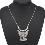 Ethnic Antique Silver Color Moon Choker Necklaces for Women Boho Turquoise Necklace Girls Party Jewelry Gifts