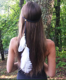 Fashion Boho Style Feather Headband Hairpiece Beads Feather Headdress Handmade Girls Hair Accessories High Quality