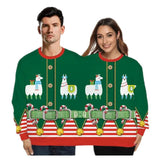 Double Christmas Sweater holiday spoof 3D digital printing couples two-piece Ugly Christmas Sweater Siamese Crew Autumn Winter