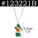 Anniyo Colorful Flags Nigeria Ghana Jamaica Guyana Maps Stainless Steel & Enamel Pendant Necklaces National Jewelry @122921