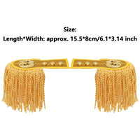 1 Pair Drum Horn Band Tassel Fringe Chain Shoulder Badge Applique Epaulet Clothing Uniform Party Performance Costume Accessories