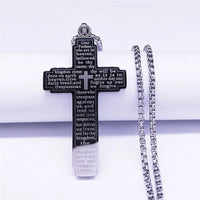 2024 New fashion Bible Cross chain necklace men's temperament everything match stainless steel pendant necklace accessory gift