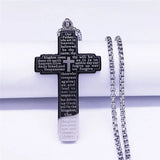 2024 New fashion Bible Cross chain necklace men's temperament everything match stainless steel pendant necklace accessory gift