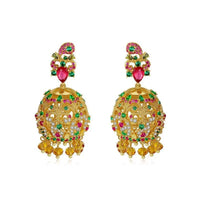 Gypsy Jewelry Retro Ethnic Indian Jhumka Crystal Small Bells Beads Drop Tassel Earrings Women Bohemian Statement Jhumki Tribal