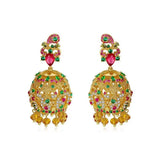 Gypsy Jewelry Retro Ethnic Indian Jhumka Crystal Small Bells Beads Drop Tassel Earrings Women Bohemian Statement Jhumki Tribal