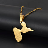 Anniyo Guadeloupe Map City Name Pendants Necklaces for Women Jewelry France Guadeloupe Maps @335621