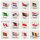 National Flag Metal Lapel Pin Country Badge All the World Netherlands Palestine Panama Peru Philippines Poland  Portuguesa Qatar