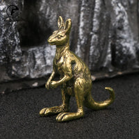Vintage Brass Kangaroo Figurines Miniatures Tea Pets Crafts Desktop Small Ornaments Animal Statue Home Decors Accessories Gifts