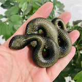 Natural Crystal Hand-Carved Gold Silver Obsidian Snake Healing Crystals Reiki Energy Stone Witchcraft Christmas Present 1pc