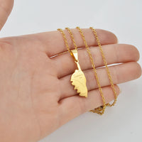 Anniyo Corsica Corse Map With Village Name Pendant Necklaces Stainless Steel France Jewelry #012362
