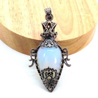 Water Drop Crystal Pendulum for Dowsing Spiritual Divination Natural Amethyst Rose Quartz Onyx Antique Pendulums Pendant Pendulo