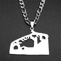 Judaism Jerusalem Old City Jewish Stainless Steel Necklaces for Women Men Gold Color Temple of God Hebrew Chain Amulet Jewelry