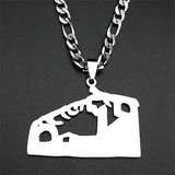 Judaism Jerusalem Old City Jewish Stainless Steel Necklaces for Women Men Gold Color Temple of God Hebrew Chain Amulet Jewelry
