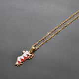 Anniyo Bahrain Map Flag Pendant Necklaces for Women Jewelry #500762