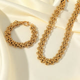 GANPUP 316l Stainless Steel Metal Heavy Thick Chain Necklace Charm Fashion Neck Chain Waterproof Gold Color Jewelry For Women