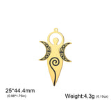 1pc Triple Moon Goddess Charms Stainless Steel Amulet Pendants Pray For You DIY Your Own Jewerly Wholesale Available