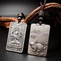 Twelve Zodiac Tiger Dragon Necklace For Men Jewelry Retro Patron Buddha Pendant Male Lucky Blessing Anniversary Accessories