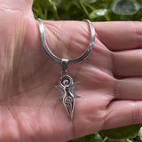 Witch Triple Moon Goddess Hecate Necklace for Women Men Stainless Steel Greek Mythology Amulet Chain Jewelry collier