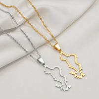 Anniyo 4CM France Mayotte Map Pendant Necklaces for Women Girls Mamoudzou Mahore Jewelry #519962