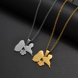 Anniyo Guadeloupe Map With Flower Pendants Necklaces for Women Jewelry France Guadeloupe Maps @335221