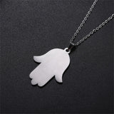 EUEAVAN Vintage Hamsa Hand of Fatima Pendant Necklace Stainless Steel Turkish Evil Eye Necklaces Spirit Lucky Jewelry for Man