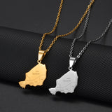 Anniyo Niger Map Cities Name Pendant Necklaces Nigerian Jewelry Stainless Steel  #512262