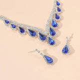 Ladies' light luxury style geometric water droplet set necklace, earrings, daily wear holiday gifts