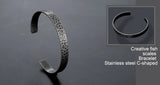 European and American Minimalist Concave Point Bracelet Men Women's Retro Versatile Stainless Steel Couple Opening Trend Bangle